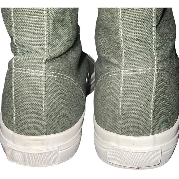 Khaki Green Canvas Lace up High-top Trainer Sneakers Sz US 7.5 EUR 40 Me… - Picture 10 of 10